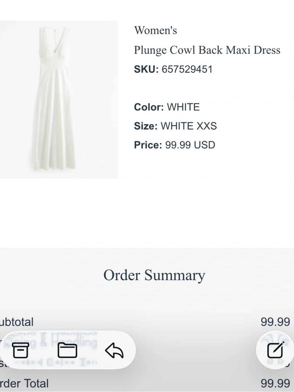 Abercrombie & Fitch Ivory V-Neck Maxi Dress